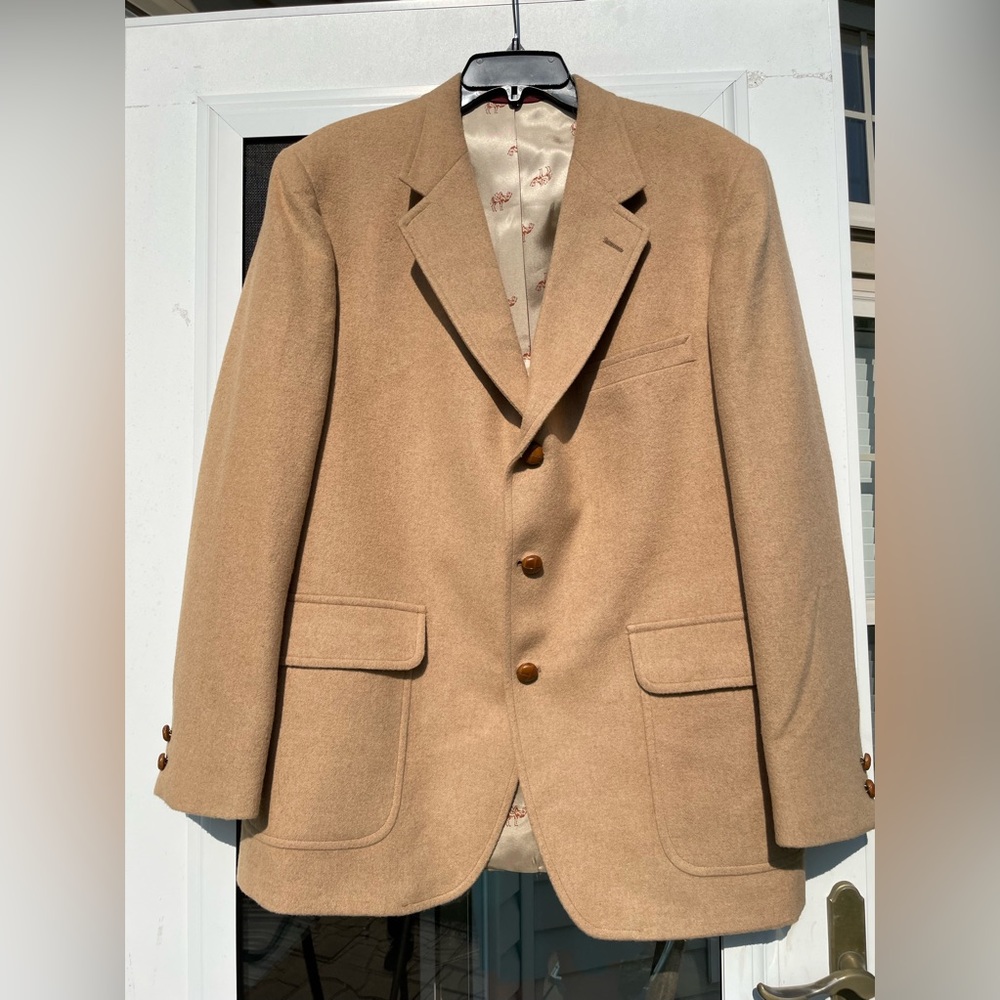 Jos Banks Vintage 100% Camel Hair Jacket 42 Blazer
